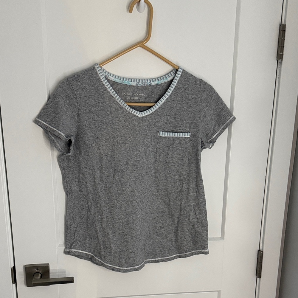 Midnight by Carole Hochman Gray V-Neck Tee